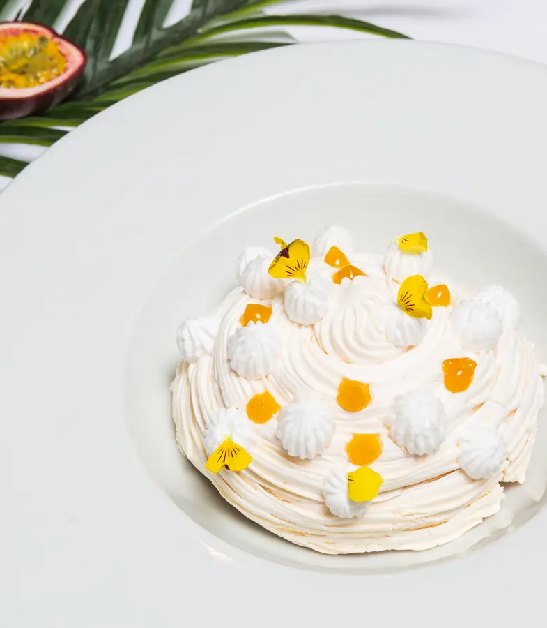 The Crown at Woodbridge - Passion Fruit & Coconut Meringue Dome