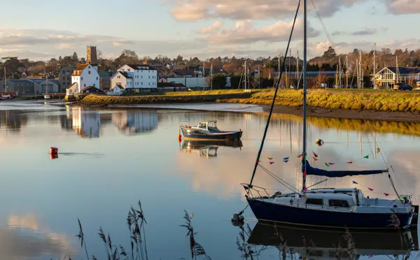The river Deben in Woodbridge, Suffolk at sunset